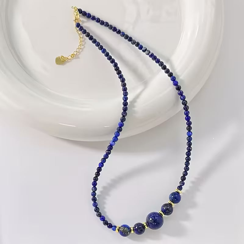 Natural Lapis Lazuli Beaded Necklace