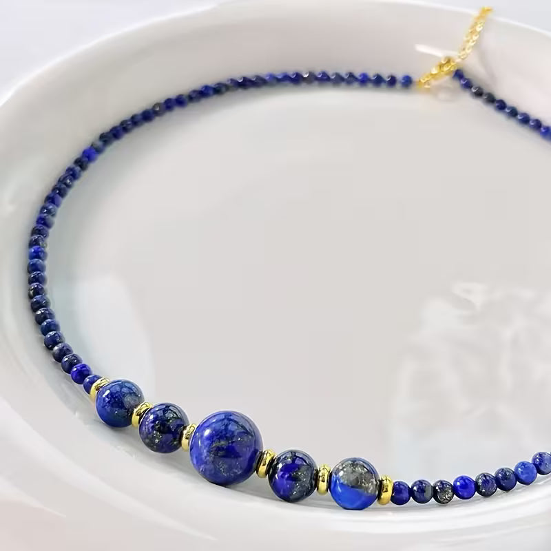 Natural Lapis Lazuli Beaded Necklace